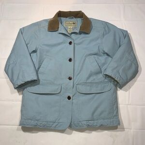 Vintage LL Bean Women’s Robin Egg Blue Quilted Barn Jacket Coat Small Petite